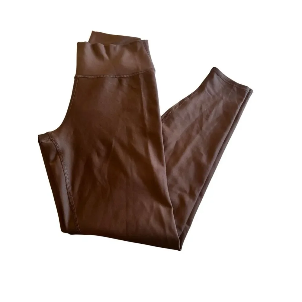 Alo size L airlift winter warm high waist leggings brown espresso - EUC
